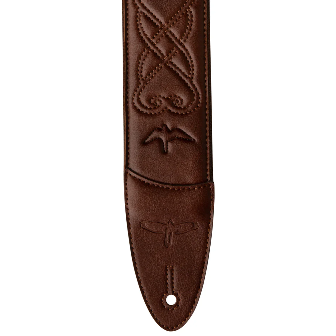 PRS 2.4" Padded Guitar Strap w/RAS, Custom Leather (Faux) Birds - Sanguine