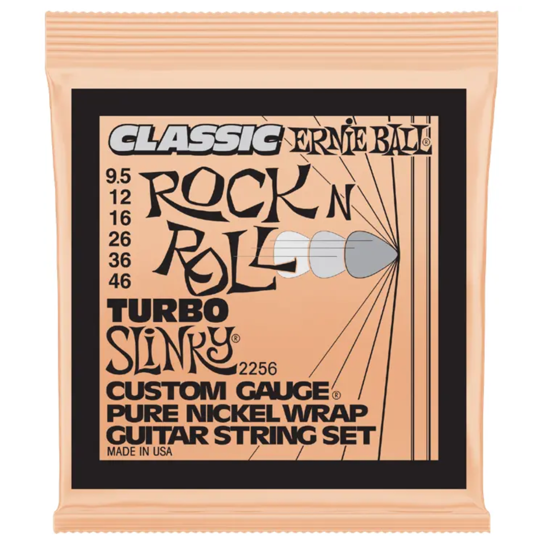 Ernie Ball Classic Rock N' Roll Pure Nickel Guitar String Set - Turbo Slinky (9.5-46)