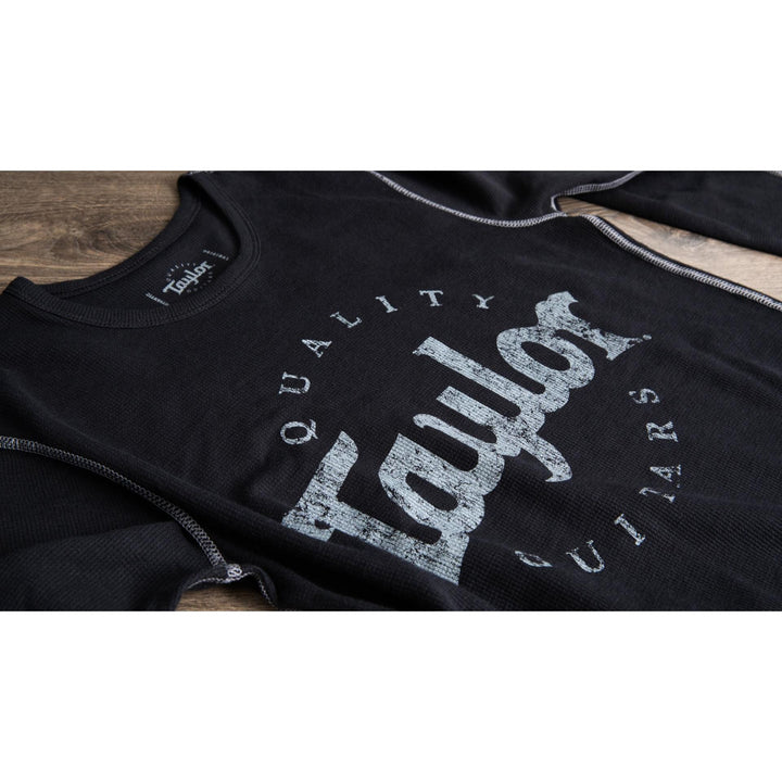 Taylor Men's LS Thermal,Aged Logo,Black-S Black/Grey