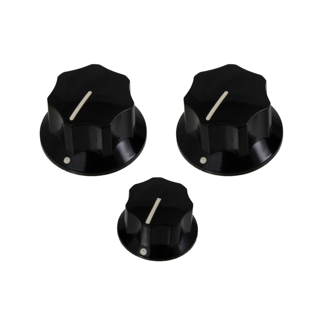 Allparts PK-0174 Set of 3 Knobs for Jazz Bass® Black