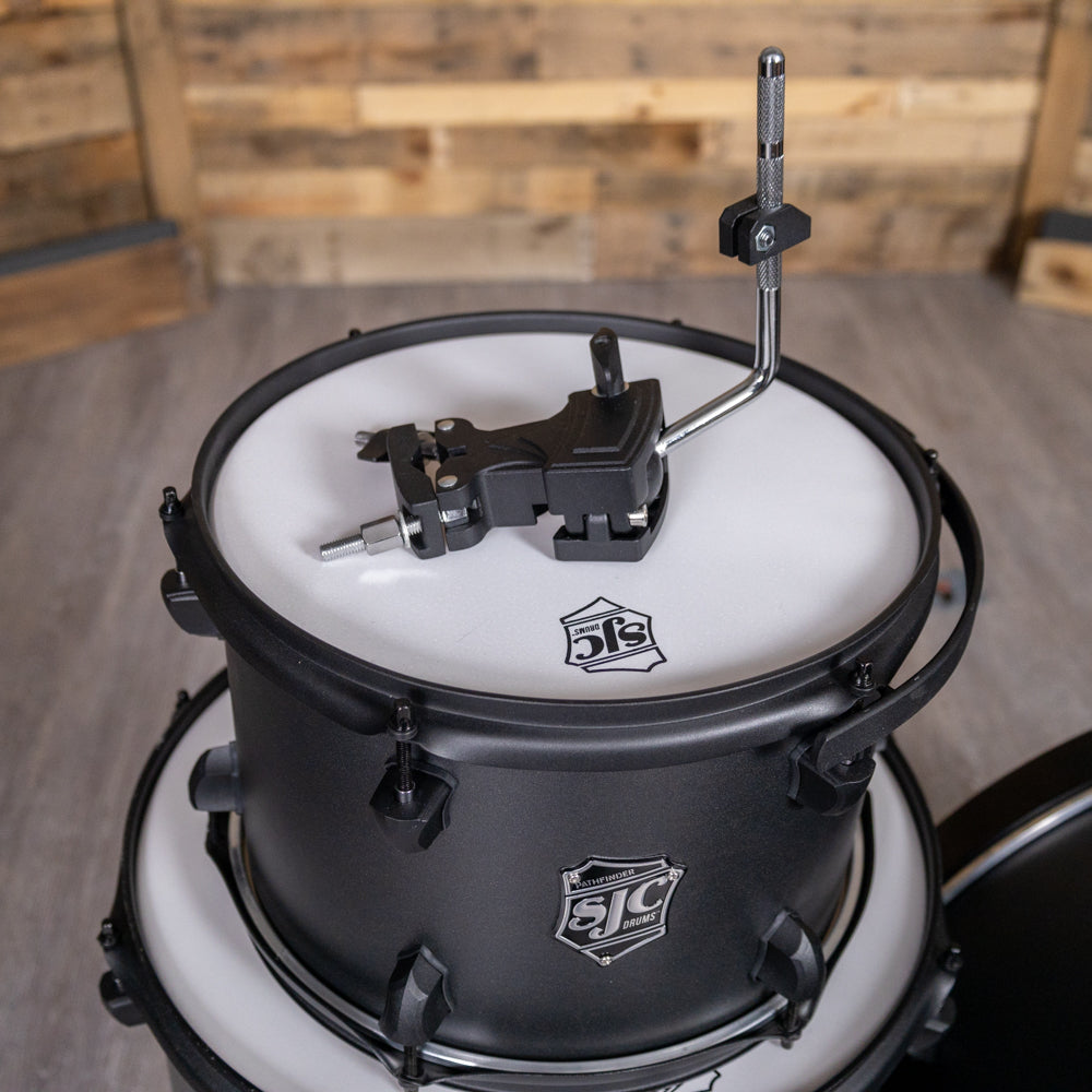 SJC Drums PFK322FBGGW Pathfinder 3pc Kit (8x12,14x16,18x22) - Galaxy Grey, Black HW