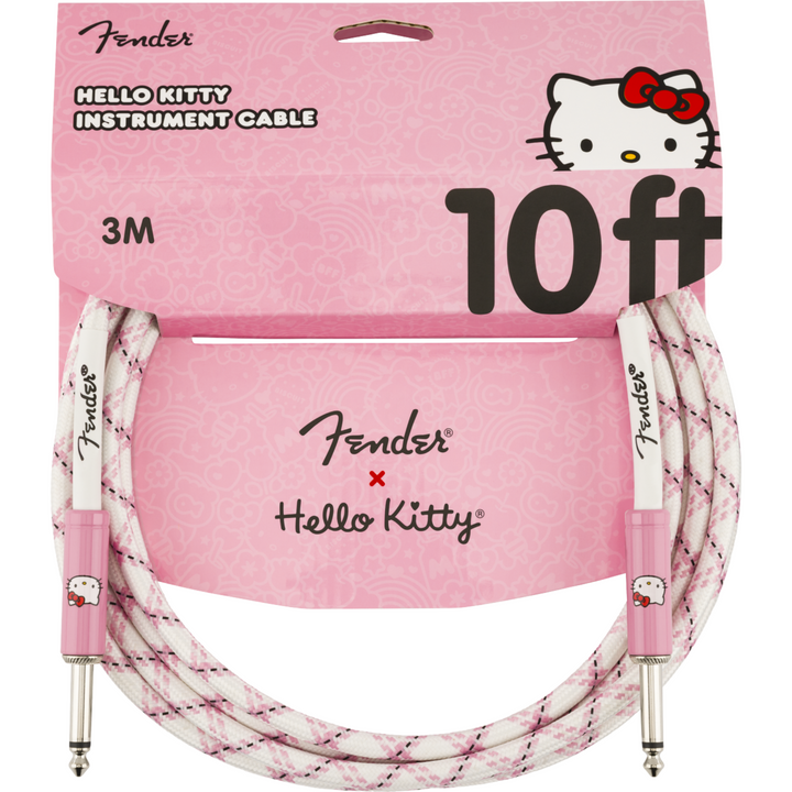 Fender ® x Hello Kitty® White/Pink Woven Cable -  10'