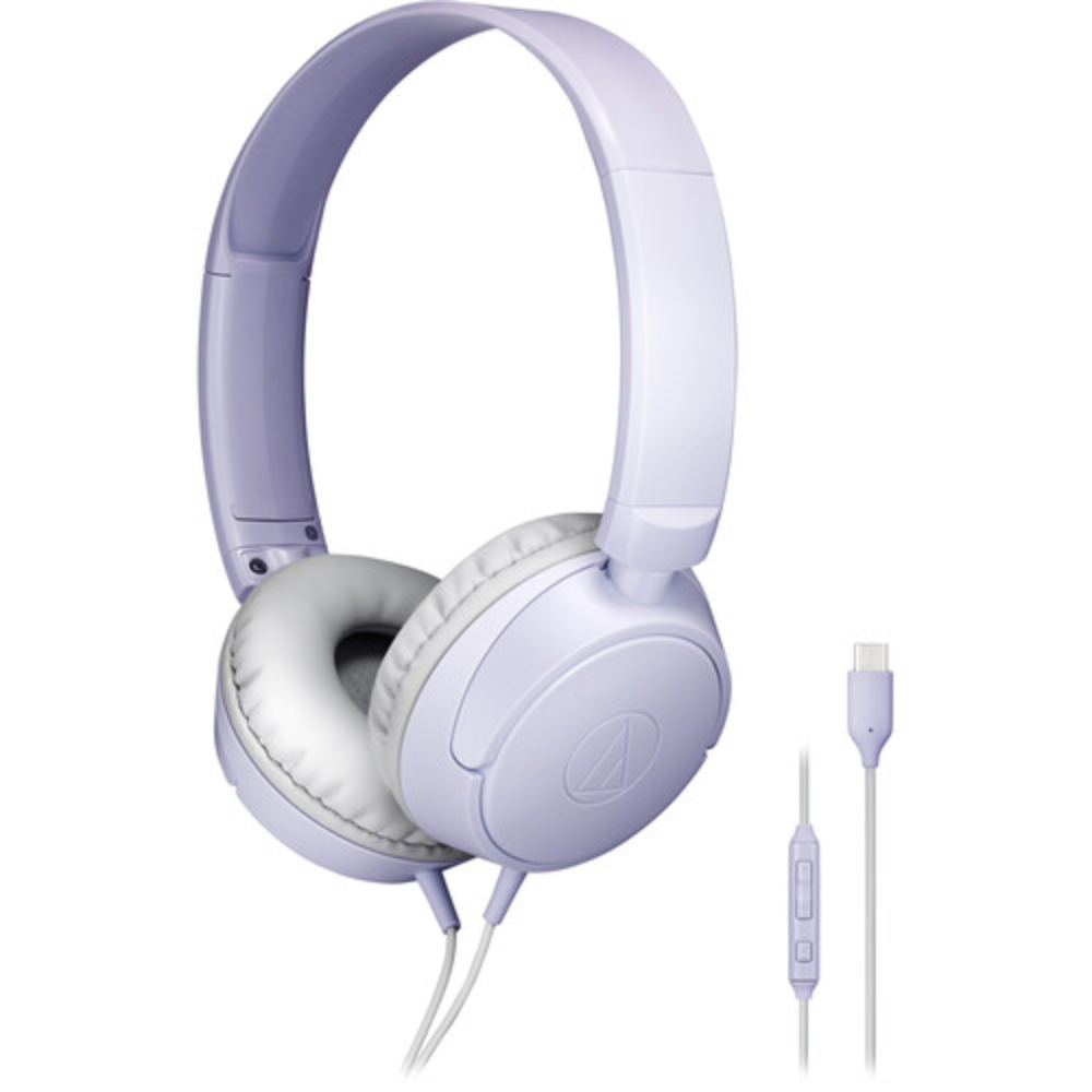 Audio-Technica ATH-S120C-LV USB-C On-Ear Headphones (Light Violet)
