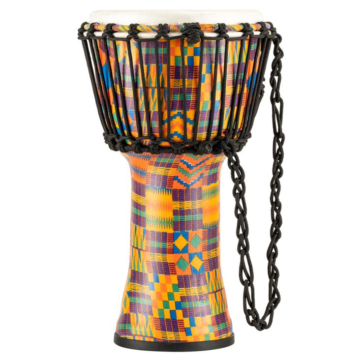 Meinl Percussion 8" Rope Tuned Travel Series Djembe Synthetic Head (Patented) Kenyan Quilt