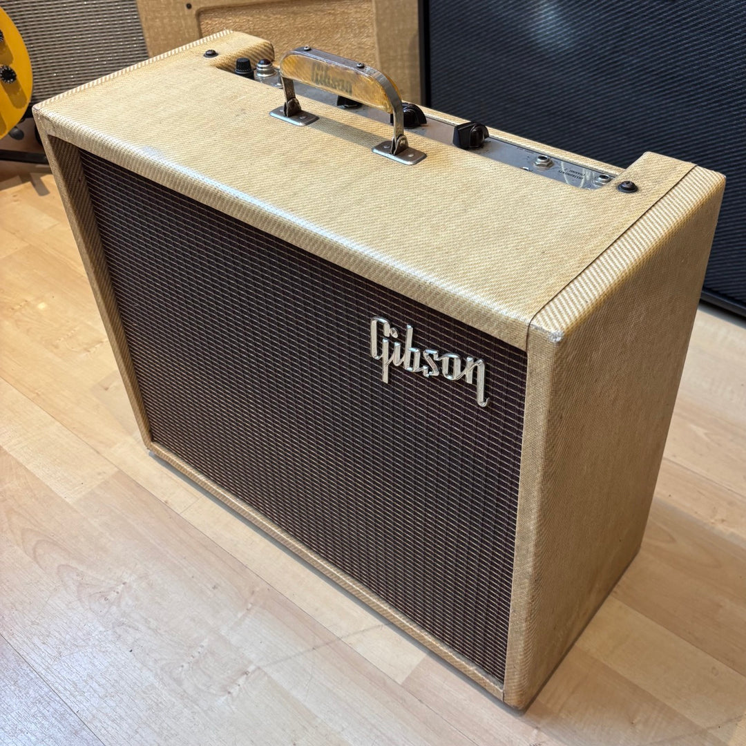 VINTAGE 1960 Gibson Lancer GA-6, 14- ish  Watt Tube Amp (Blonde Tweed) - USED
