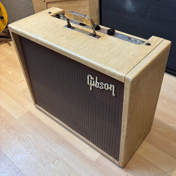 VINTAGE 1960 Gibson Lancer GA-6, 14- ish  Watt Tube Amp (Blonde Tweed) - USED