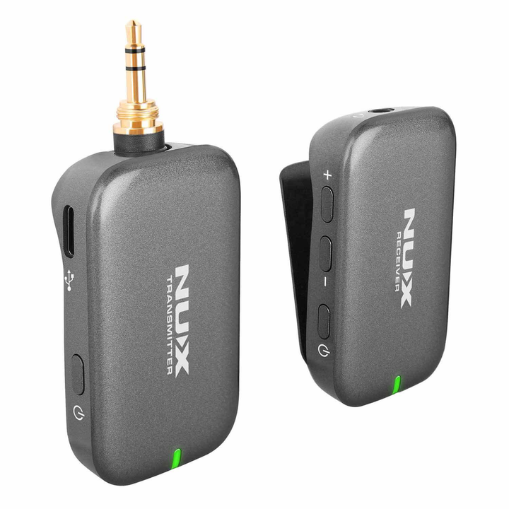 Operation length:
<100 feet (30m) outdoor unobstructed.
<= 33 feet (10m) outdoor with obstructions
Sampling rate: 24bit / 40kHz
Latency: < 5.5ms
Dynamic Range: 92db
THD: < 0.6% @ 1kHz
Maximum input level: 7.6 Vpp (6.8dBV or 2.7 Vrms)
Battery life: 4+ hours