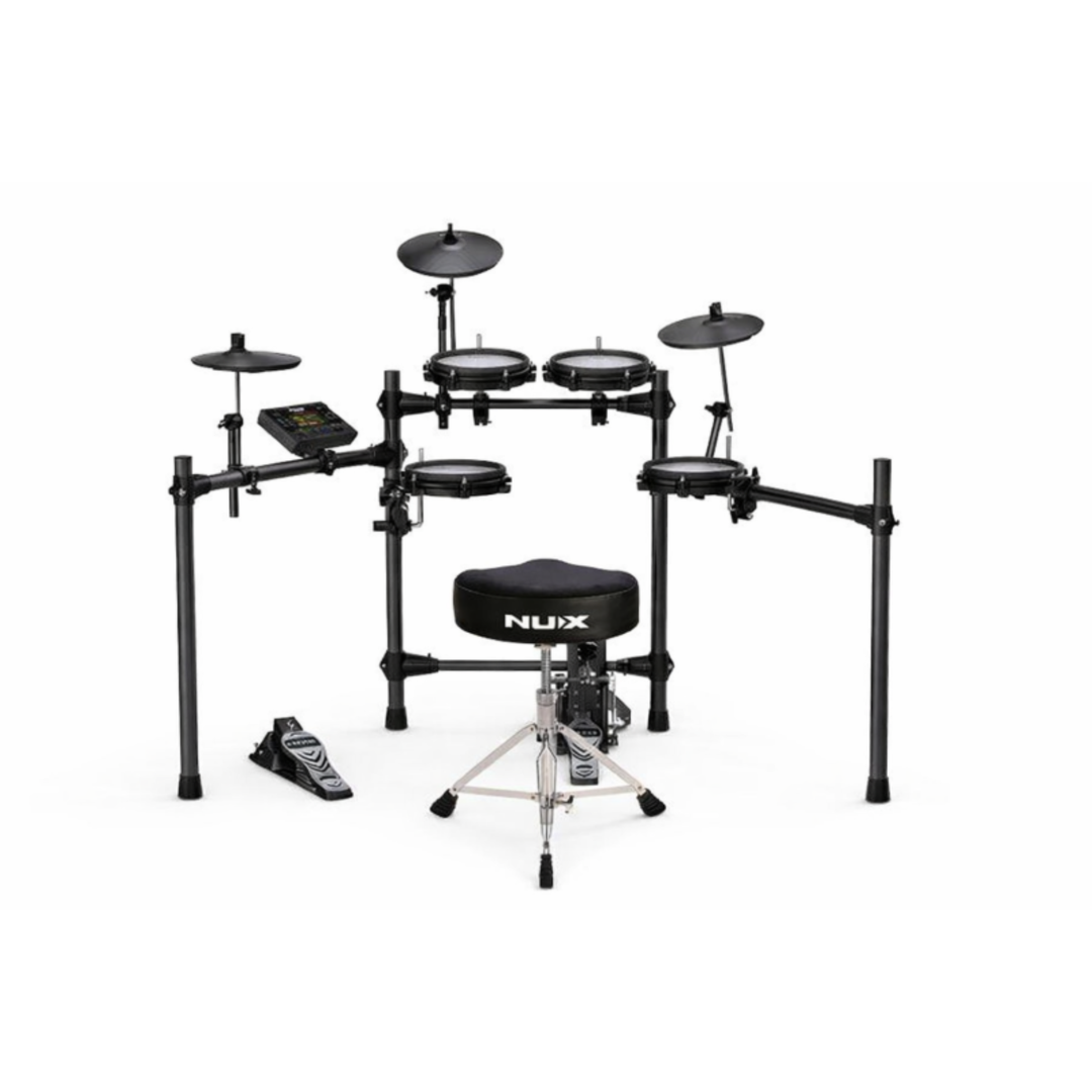 Nux DM-210K All Mesh Head Digital Drum Kit with Motorcycle Style Drum Throne