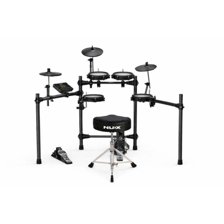 Nux DM-210K All Mesh Head Digital Drum Kit with Motorcycle Style Drum Throne