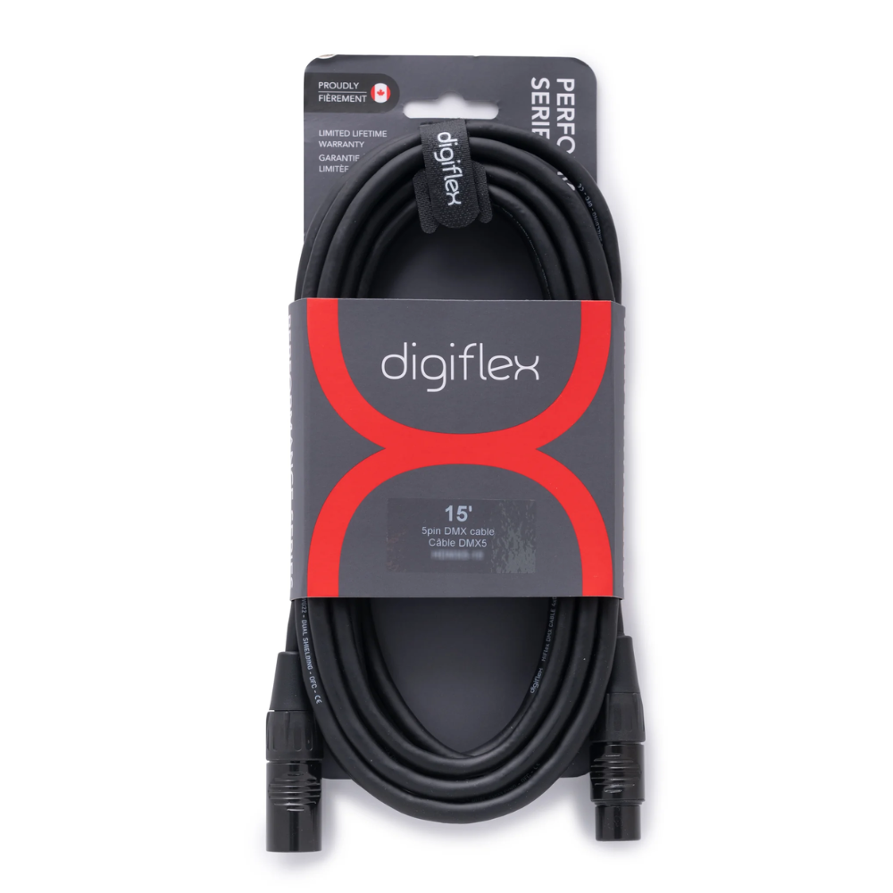 Digiflex HDMX5-25    25' Performance Series  HiFlex DMX Cable 5 pin XLRM to XLRF
