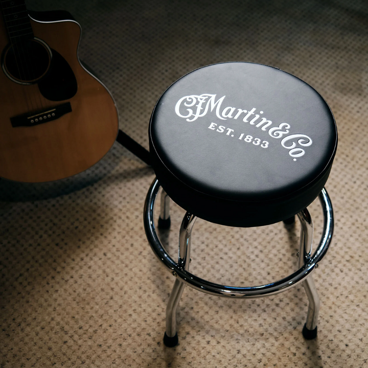 Martin Accessories Mgear Chrome Base Barstool  - Black/White Logo