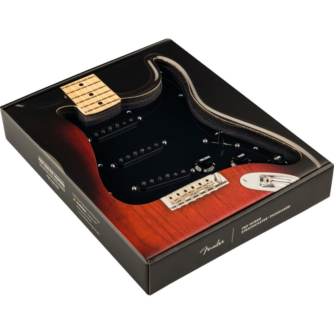 Fender Pre-Wired Strat® Pickguard, Pure Vintage '59 w/RWRP Midde, Black 11 Hole PG