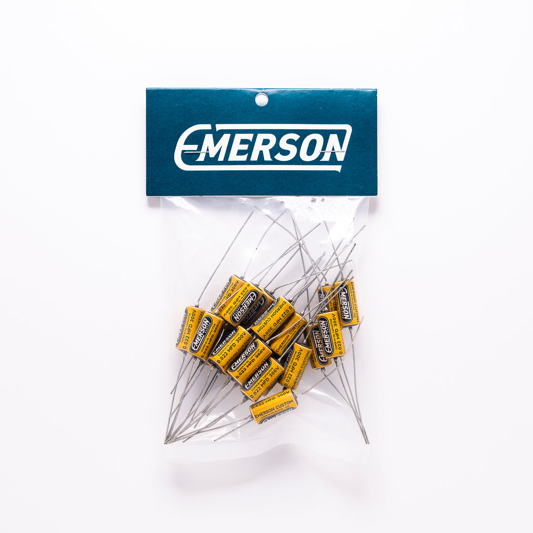 Allparts EP-4401-B00  Emerson Custom Paper-in-Oil Capacitors - 0.022uf, Yellow & Cream - 20 pack