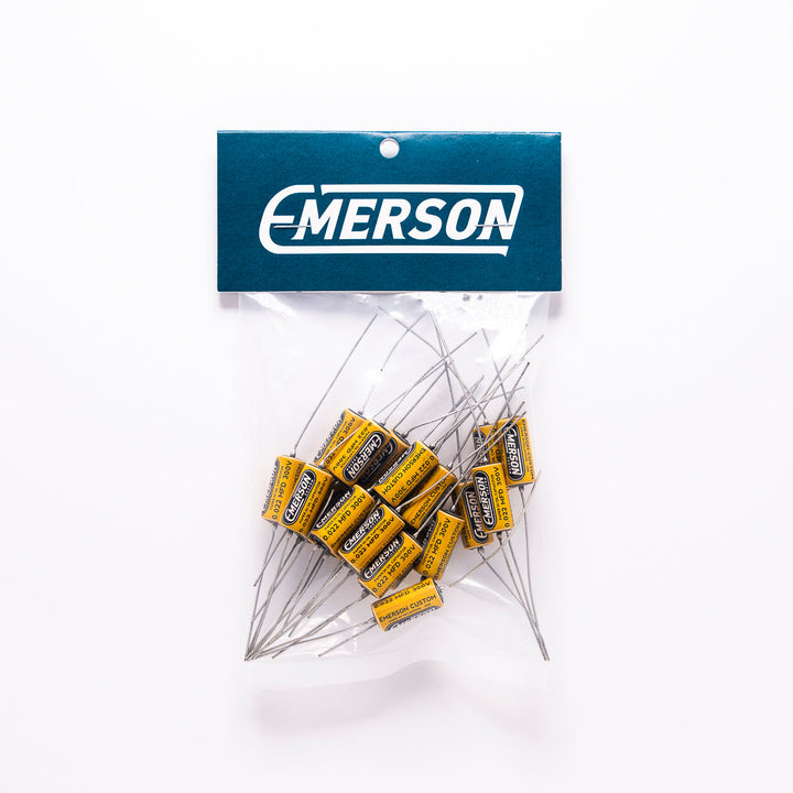 Allparts EP-4401-B00  Emerson Custom Paper-in-Oil Capacitors - 0.022uf, Yellow & Cream - 20 pack
