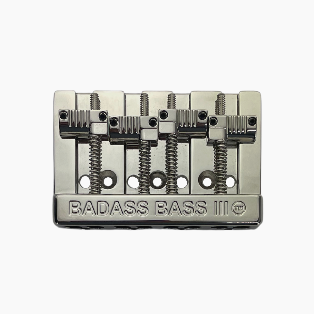 Allparts BB-3343-001 - Leo Quan® Badass III™ 4-String Bass Bridge - Grooved Saddles, Nickel
