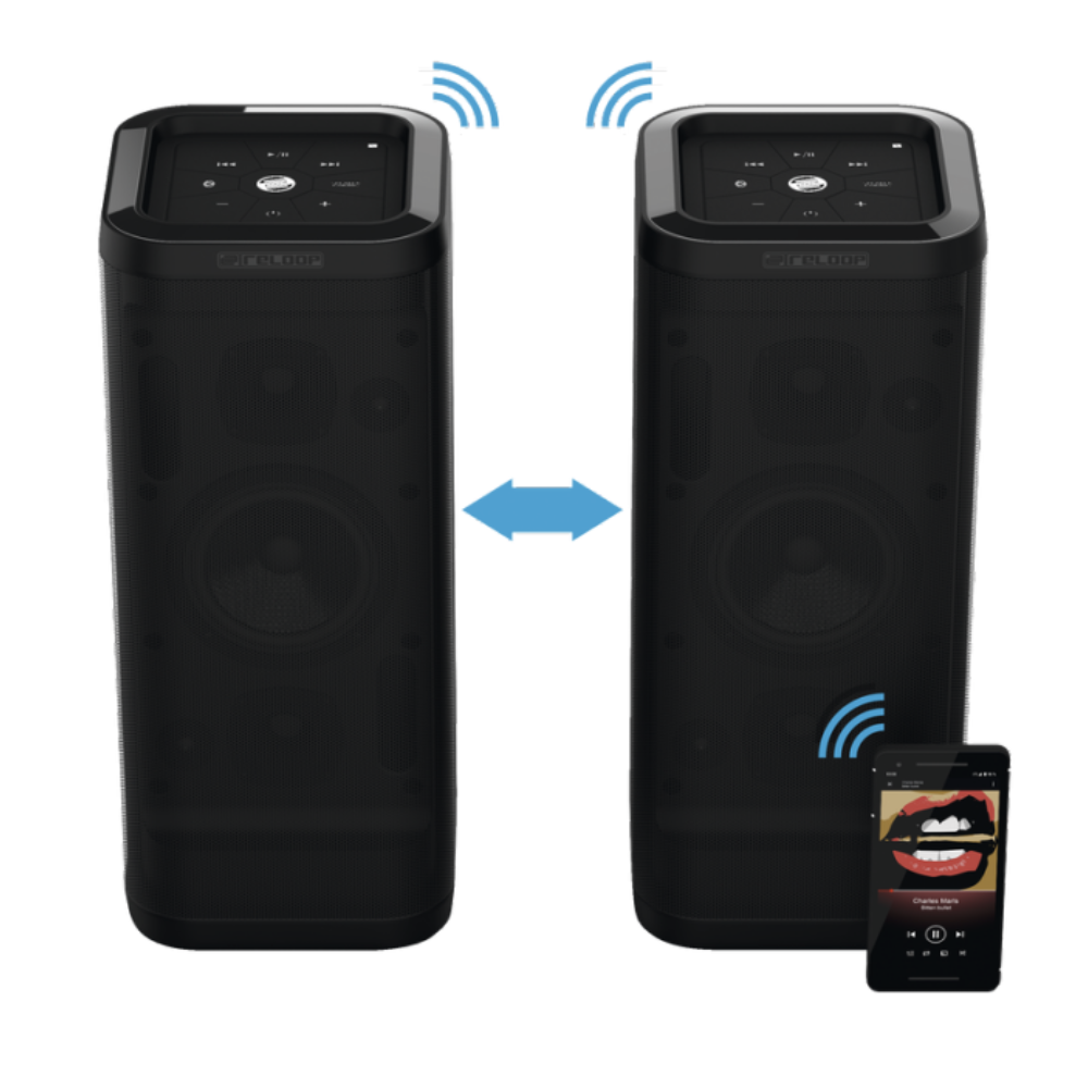 Reloop GROOVE-BLASTER-BT Portable 100W Loudspeaker w/ SPL & Massive Bass Performance