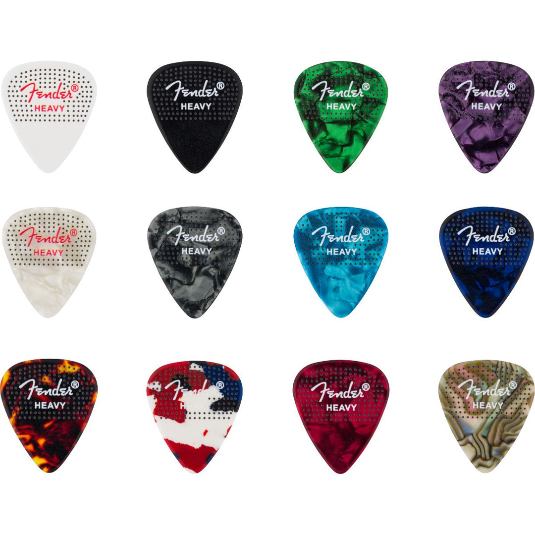 Fender  351 Dotted Celluloid Picks 12-Pack Heavy