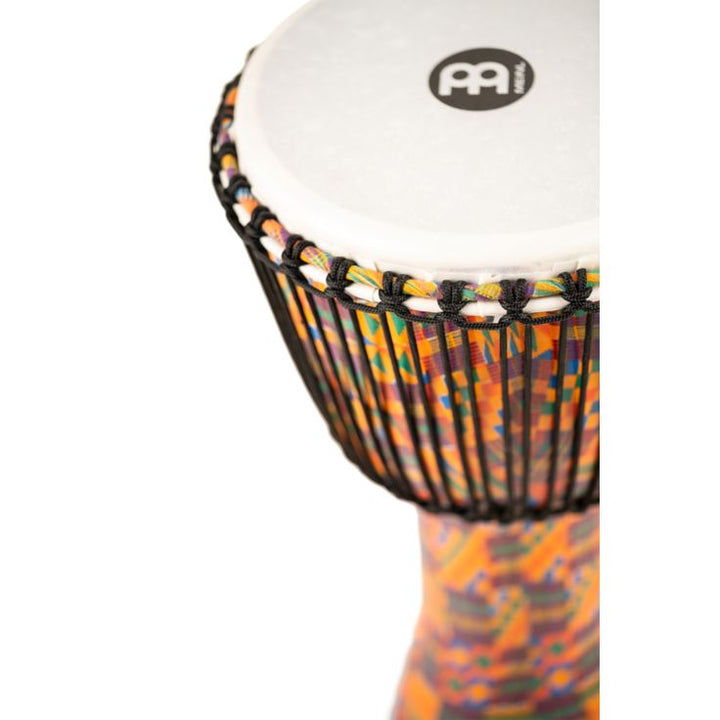 Meinl Percussion 12" Rope Tuned Travel Series Djembe Synthetic Head (Patented) Kenyan Quilt