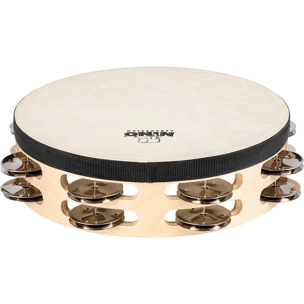 Nino Percussion Double Row Headed Wood Tambourine - 8''