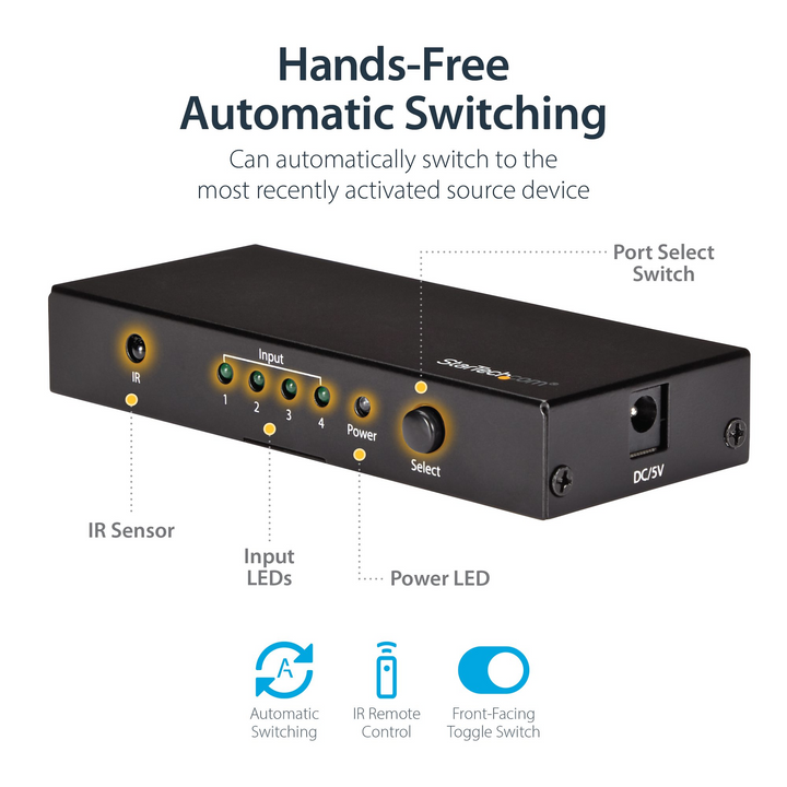 Startech VS421HD20 4 PORT HDMI AUTO SWITCHER 4 PORT HDMI AUTO SWITCHER