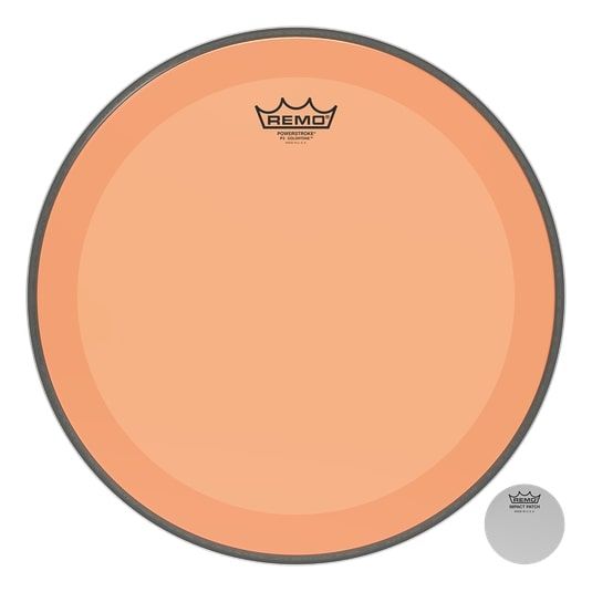 Remo P3-1316-CT-OG Bass, POWERSTROKE 3, COLORTONE, 16" Diameter, No Striping, Orange