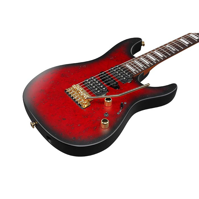 Ibanez KIKO300RRT Kiko Loureiro Signature 6str Electric Guitar w/Case - Ruby Red Sunburst Flat