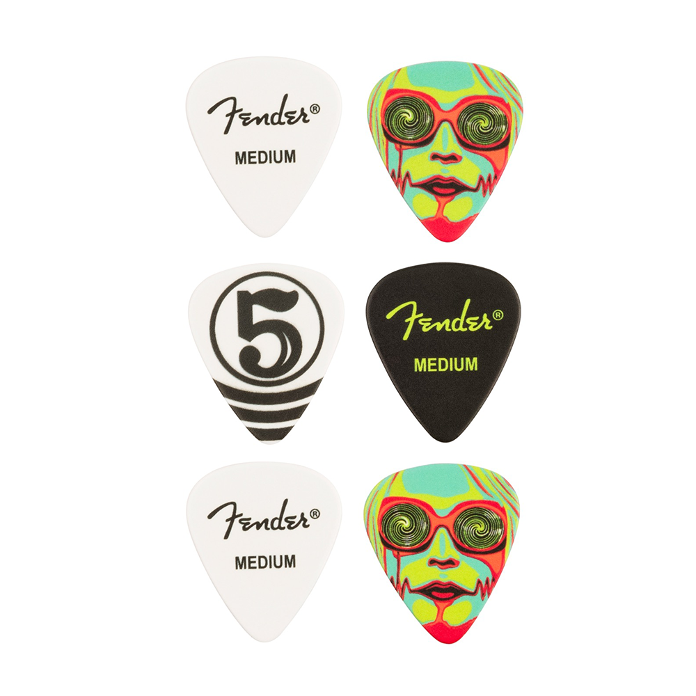 Fender John 5 351 Celluloid Guitar Picks (6 pk) Medium Gage