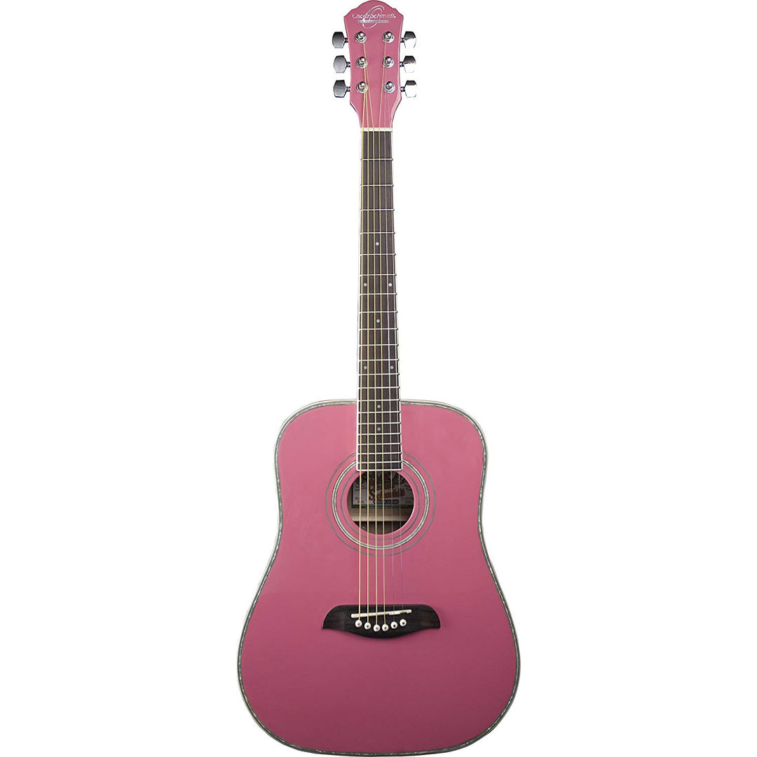 Oscar Schmidt OG1P-A Acoustic Guitar 3/4 Size Dreadnought Pink