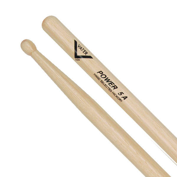Vater VHP5AW - Vater American Hickory Drumsticks-Power 5A Wood Tip Drumsticks