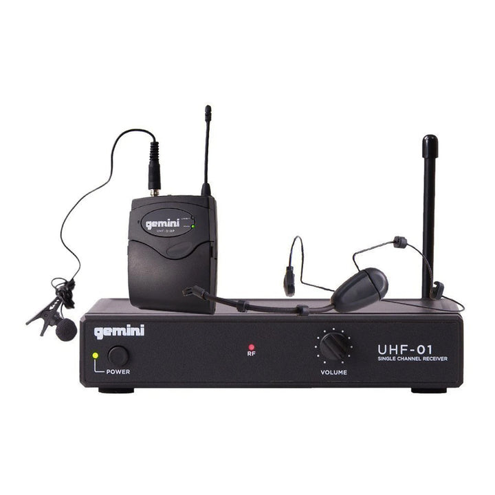 Gemini UHF-01HL Single-Channel UHF Wireless Microphone System - Lavalier / Headset (F1 517.6)