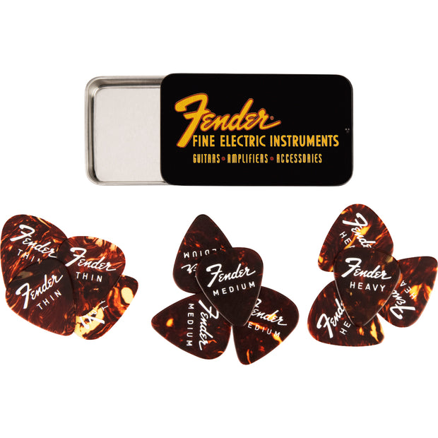 Fender Fine Electric Pick Tin Set Guitar Picks (12-Pack)