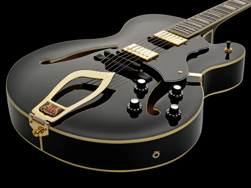 Hagstrom Hj500-blk Jazz Electric Guitar - Black Gloss
