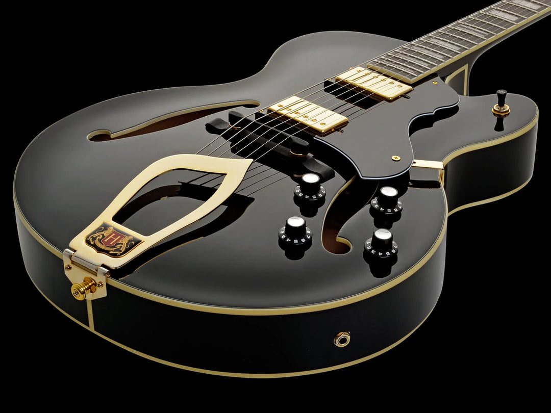 Hagstrom Hj500-blk Jazz Electric Guitar - Black Gloss