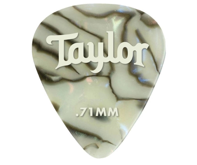 Taylor Celluloid 351 Picks,Abalone,0.71mm,12-Pk