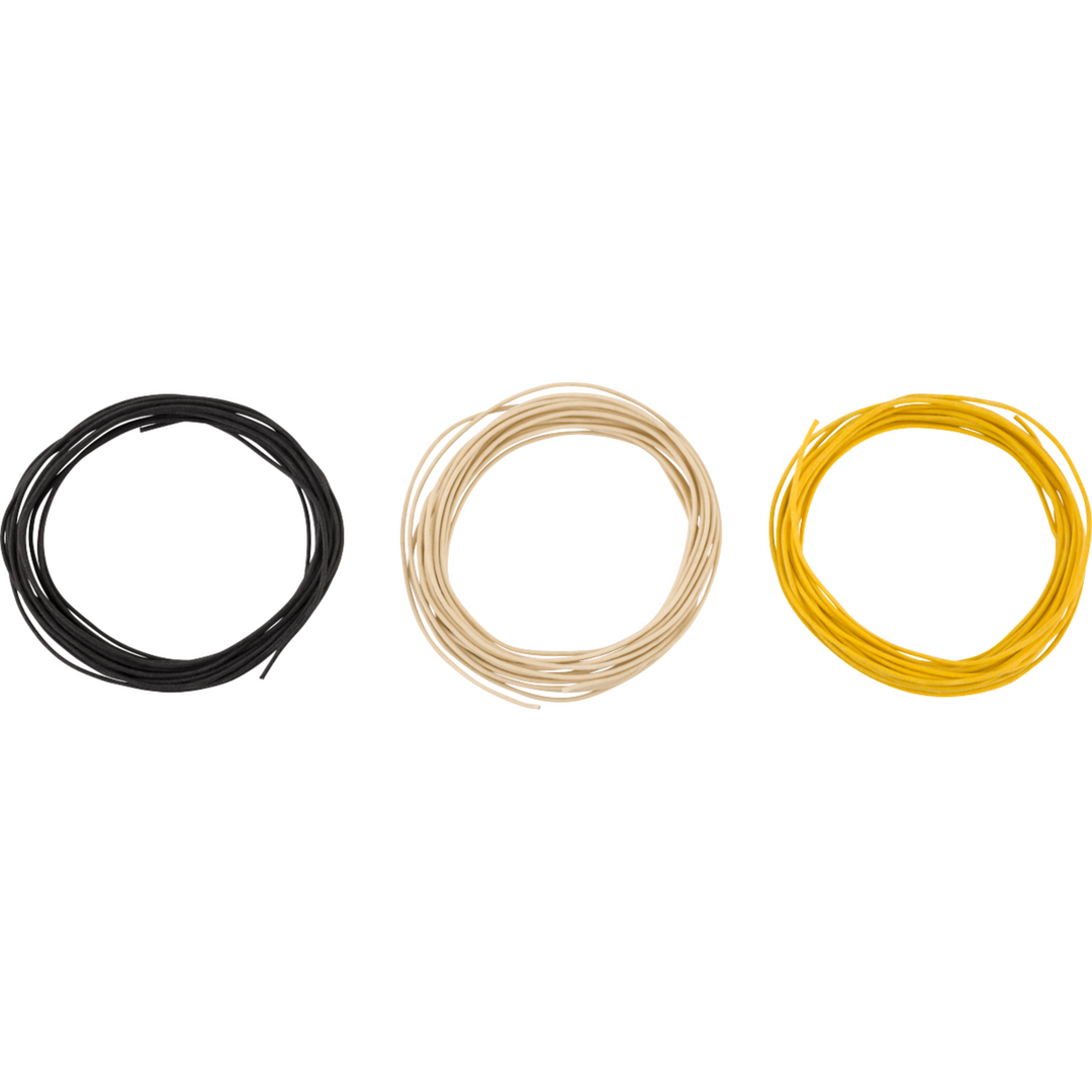 Fender Pure Vintage Cloth Wire -  22 AWG -  15′ Black -  White -  Yellow
