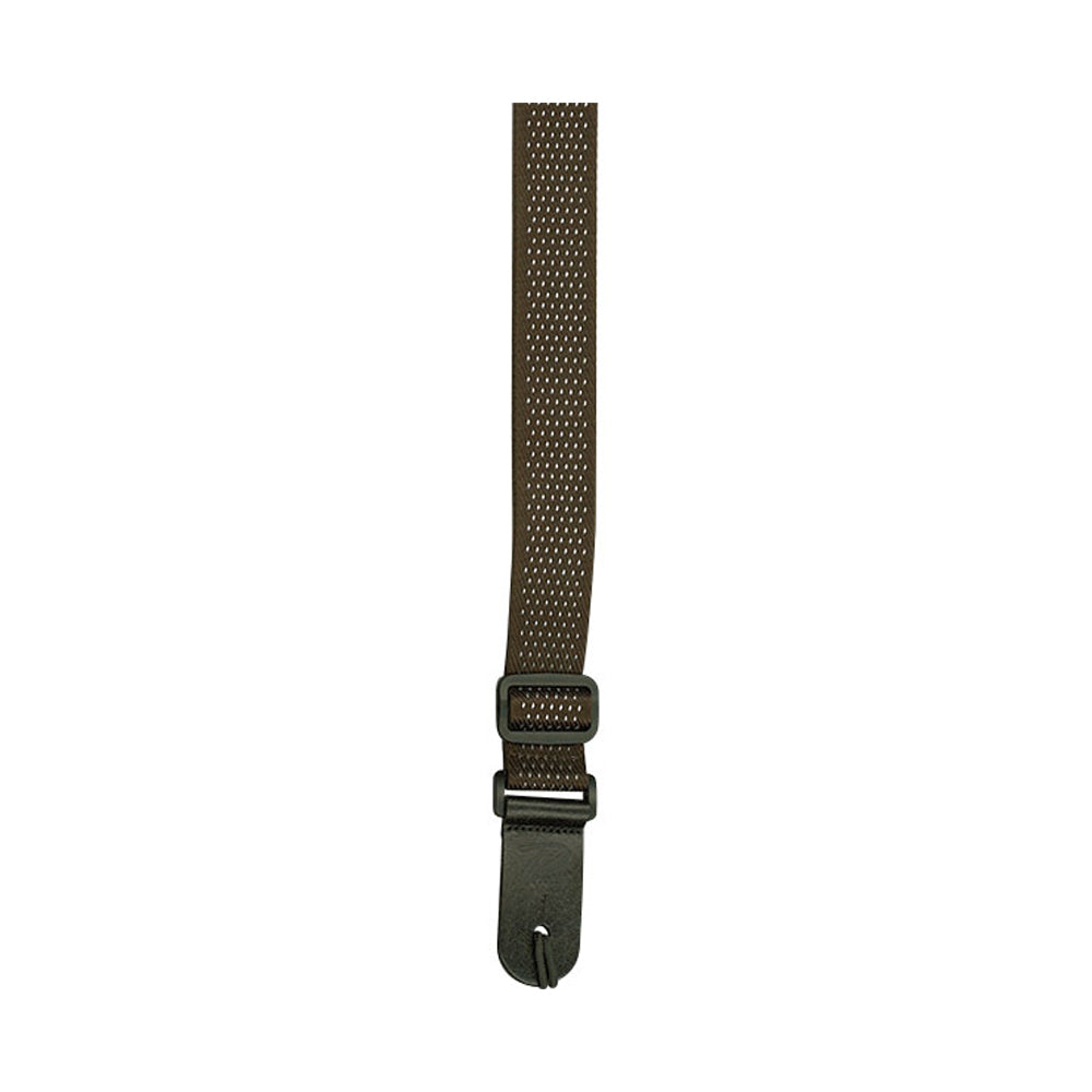 Profile 1.5'' Nylon Uke Strap -  Checkered Brown & White w/ Leather End