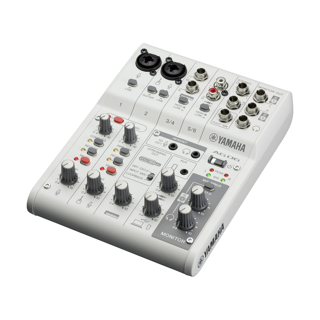 Yamaha AG06MK2 W 6-Channel Mixer USB Interface - White