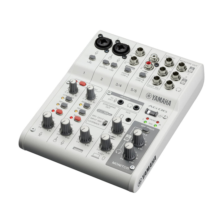Yamaha AG06MK2 W 6-Channel Mixer USB Interface - White
