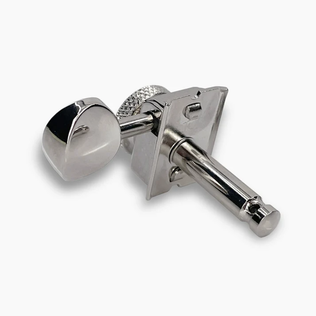 Allparts TK-7105-001 True-Lok Vintage Style Locking Tuners - 6-in-line, Staggered Posts, Nickel