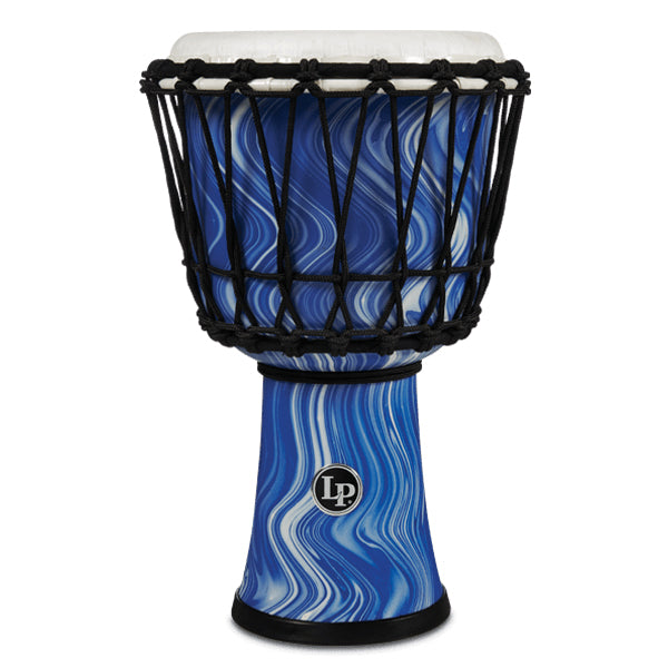 LP LP1607 World 7” Rope Tuned Circle Djembe w/ Perfect Pitch Head - Blue Marble