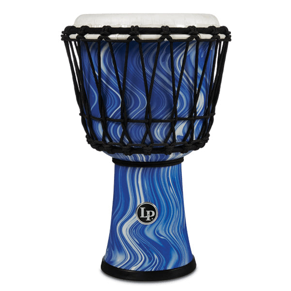 LP LP1607 World 7” Rope Tuned Circle Djembe w/ Perfect Pitch Head - Blue Marble