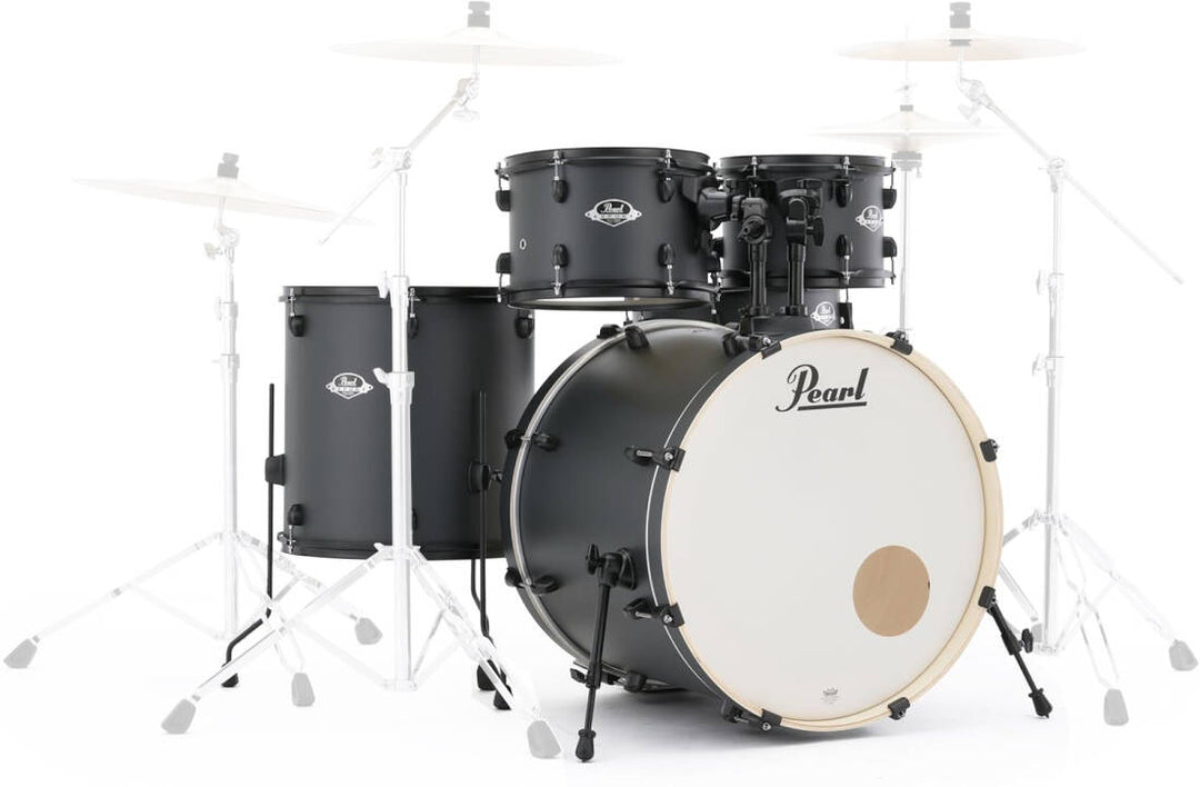 Pearl Export Exx 5-piece Drumkit & Hardware in Jet Black W/ Zildjian Cymbal Pack & Throne - Exx725zpc31â€t1