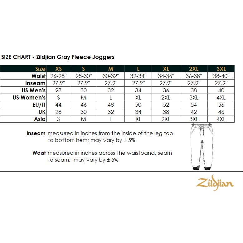 Zildjian Gray Fleece Joggers - Medium