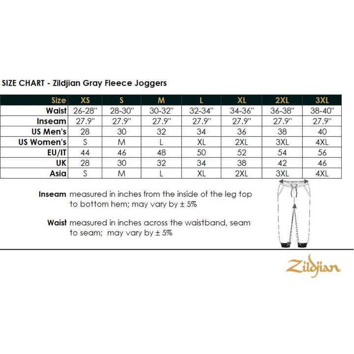 Zildjian Gray Fleece Joggers - Medium
