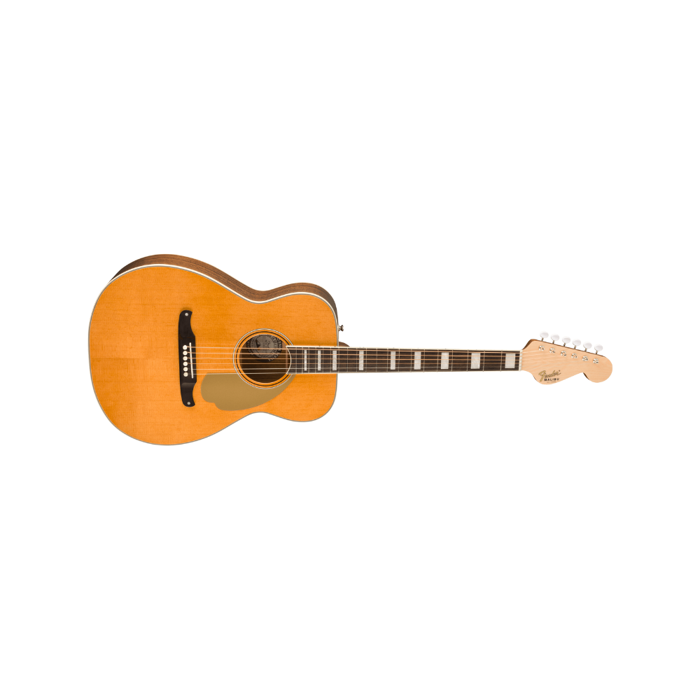 Fender California Series Malibu Vintage Ovangkol Fingerboard Gold Pickguard  - Aged Natural