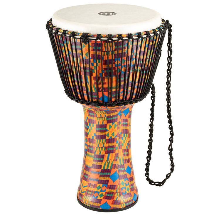 Meinl Percussion 14" Rope Tuned Travel Series Djembe Synthetic Head (Patented) Kenyan Quilt