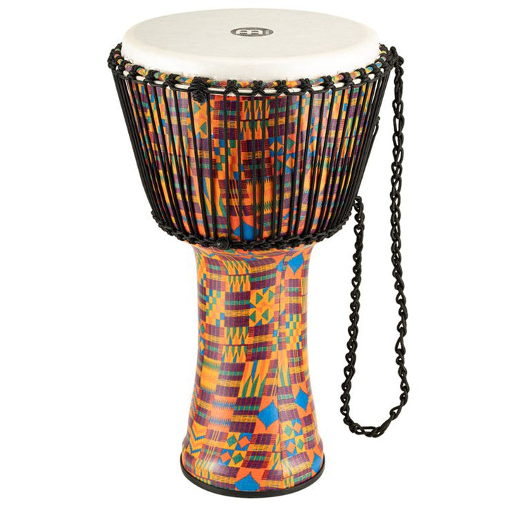 Meinl Percussion 14" Rope Tuned Travel Series Djembe Synthetic Head (Patented) Kenyan Quilt
