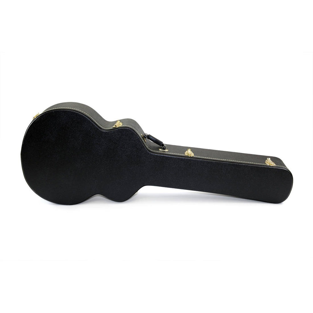 Yorkville hardshell case designed specifically for the Denver DB44 acoustic guitar. Five-ply cross-laminate wood construction with heavy-duty vinyl covering, plush interior lining, large accessory compartments, all-metal locking fasteners, and heavy-duty molded handles.