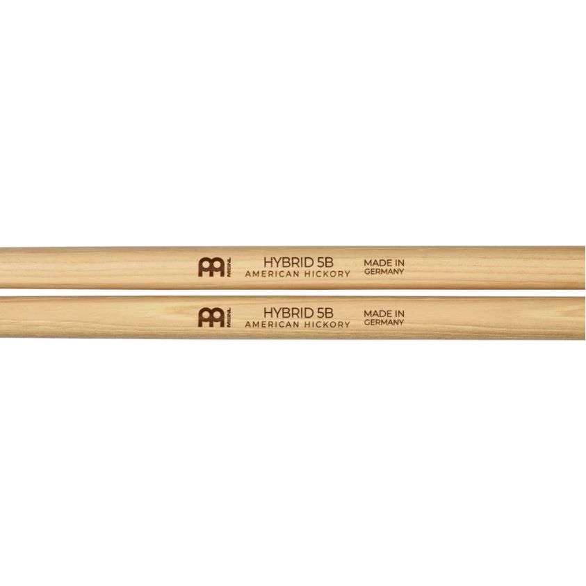 Meinl SB107 Hybrid 5B Drumstick, Hickory, Medium-Light, Hybrid tip, Pair