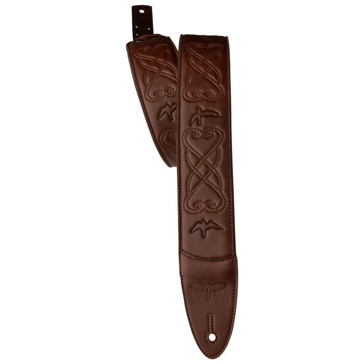PRS 2.4" Padded Guitar Strap w/RAS, Custom Leather (Faux) Birds - Sanguine